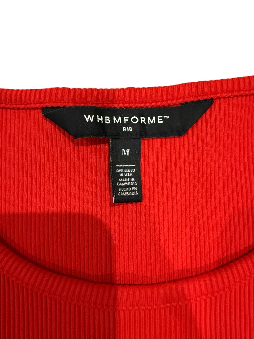 WHBM Forme Ribbed Stretch Tank in Bright Red - Picture 2 of 9
